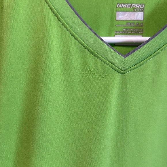 Nike Pro Lime Green NikeFit Fitted Performance Tee size M - Picture 4 of 10